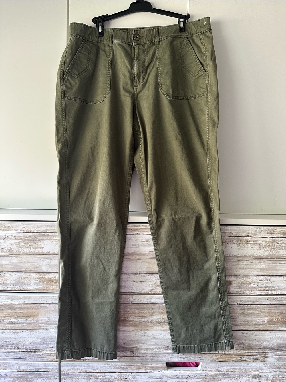 🌿 Kim Rogers Olive Green Utility Pants – Size 14